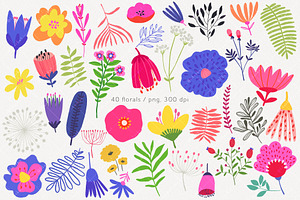 Naive Abstract Flowers And Shapes