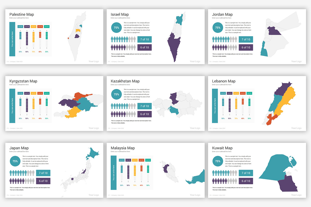 Maps PowerPoint infographics, a Presentation Template by SlideOne (Photo 17 of 31)