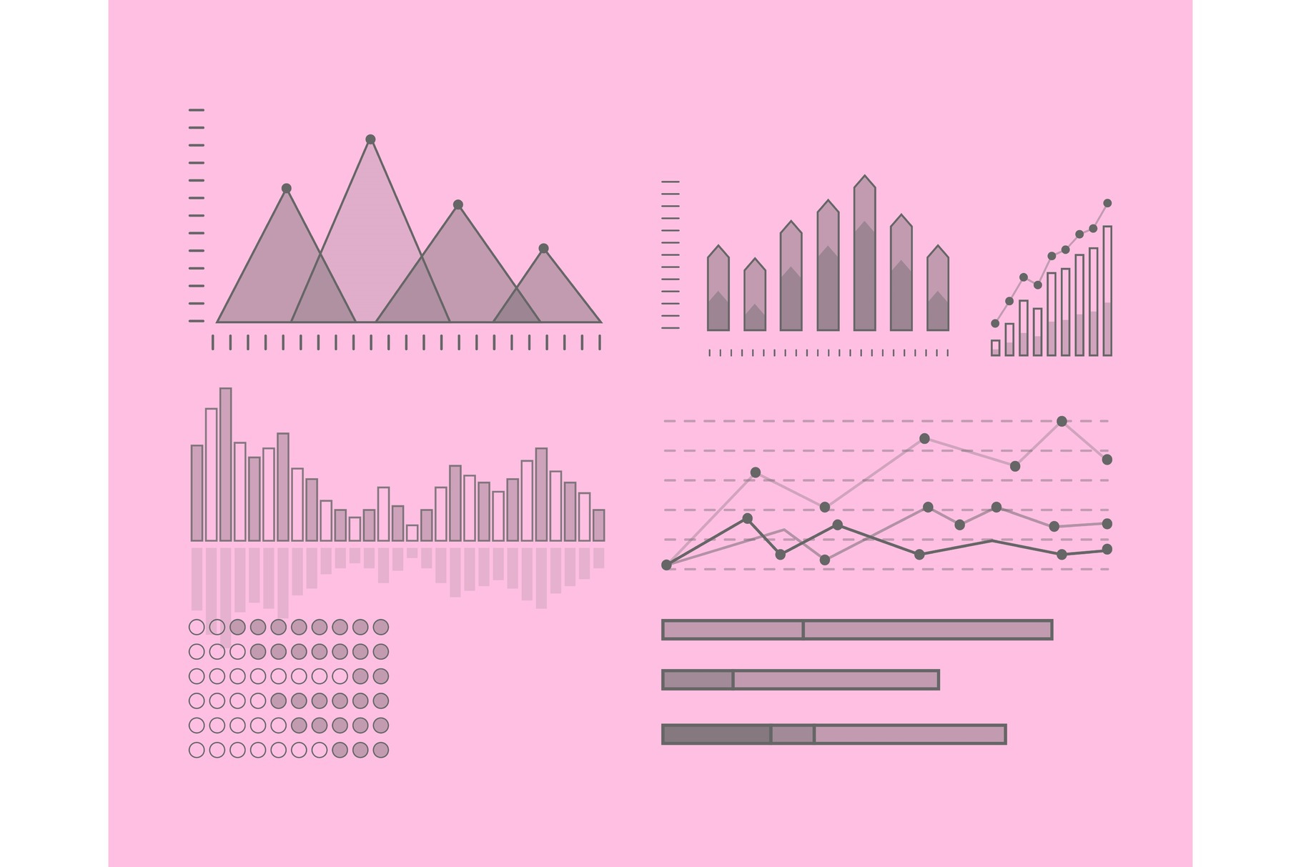 Set of Vector Graphs and Diagrams, a Finance Illustration by robuart
