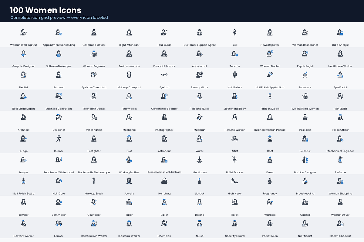 100 Women Icons, a Duotone Icon by Symbolic Language (Photo 2 of 3)