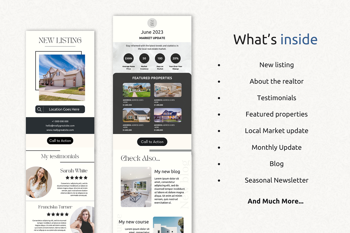 Real Estate Newsletter Template Pack, an Email Template by PittaFinePrint (Photo 3 of 10)