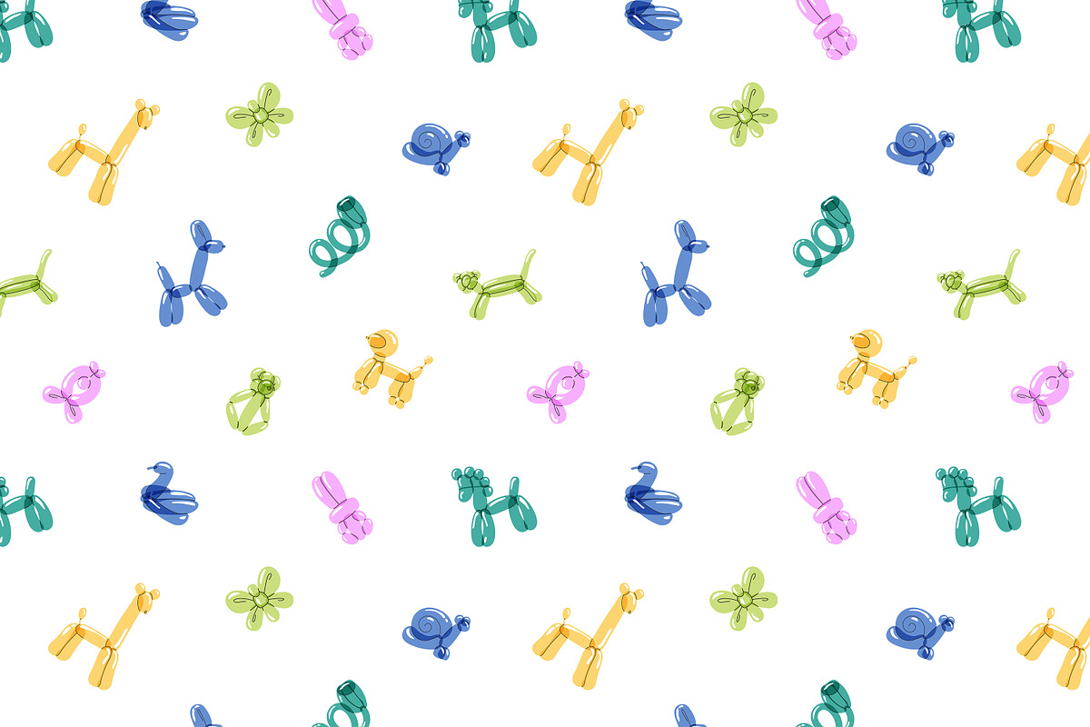 Animals balloons set + backgrounds, an Animal Illustration by PaperTrident (Photo 7 of 8)