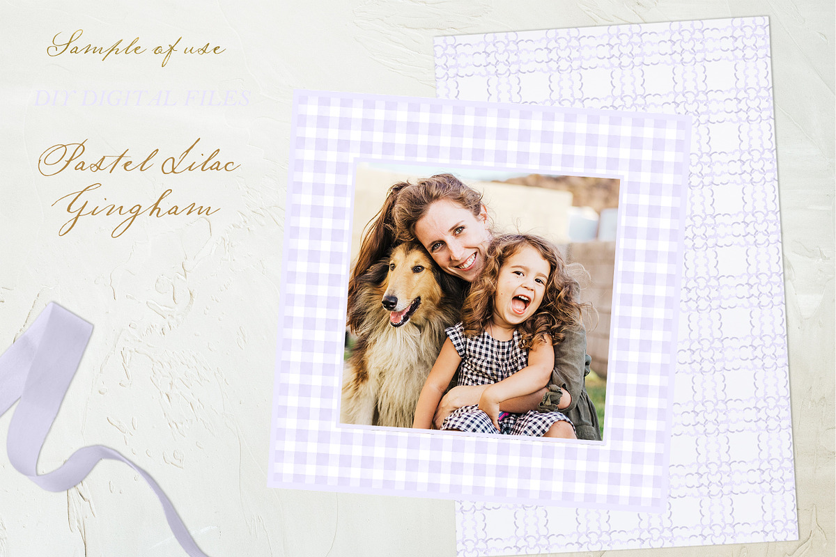 Gingham Pastel Purple Lilac Pattern, a Graphic by LABFcreations (Photo 4 of 4)