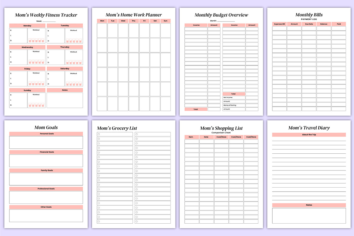 2026 Busy Mom Life Organizer Canva, a Stationery Template by Mustafiz (Photo 4 of 7)