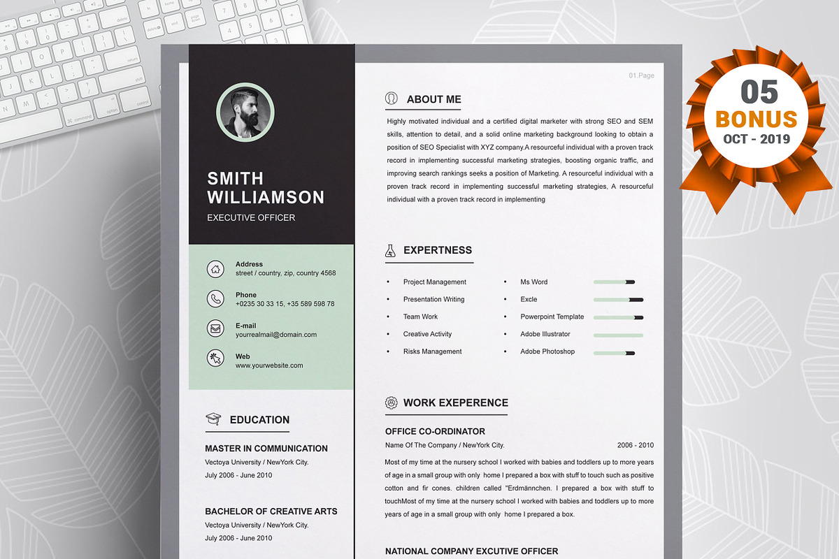 Resume/CV Bundle | 200+ for $29, a Resume Template by ResumeInventor (Photo 81 of 207)