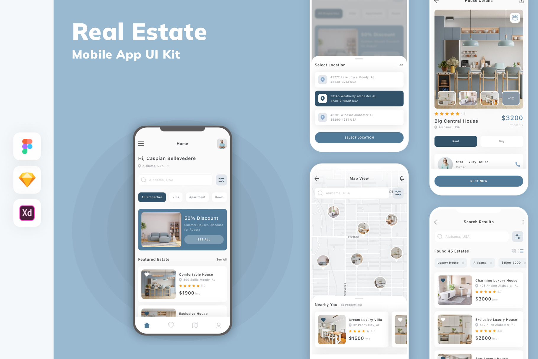 Real Estate Mobile App UI Kit, an UI Kit Template by uicube