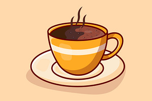 Coffee Cup With Foam Cartoon Vector