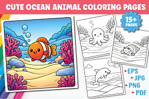 Cute Ocean Animal for Kids, an Animal Illustration by Design Station