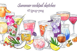 Summer cocktail sketches