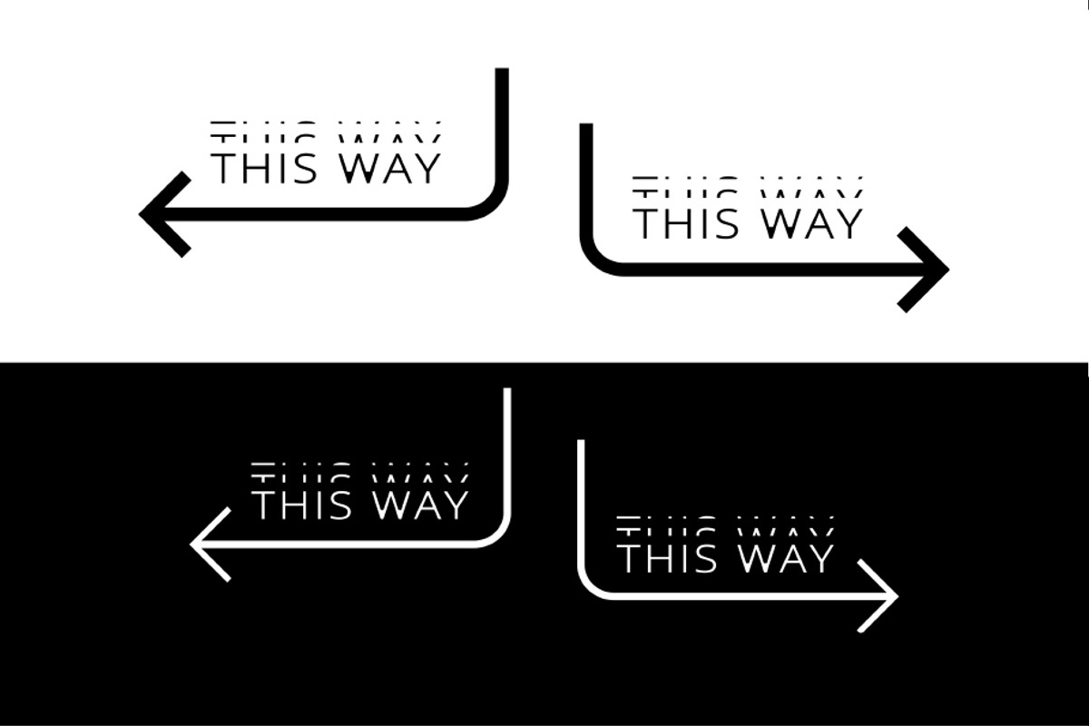 Luxury black white arrow way finder, a Graphic by Logoworks