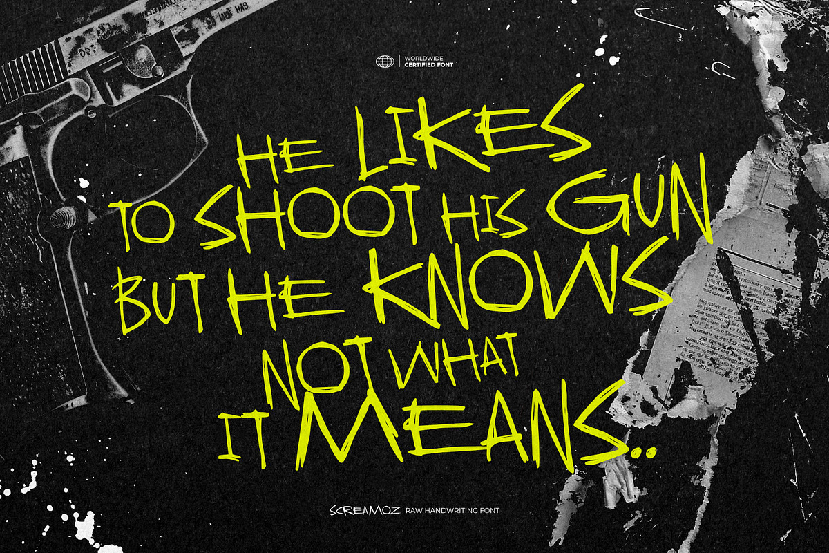 Screamoz - Raw Handwriting Font, a Handwritten Font by ikiiko (Photo 2 of 7)