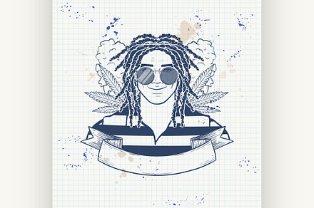 Hand drawn sketch rastaman illustrat