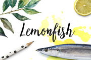 Lemonfish, a Script Font by Tabita's shop (Thumbnail 1 of 6)