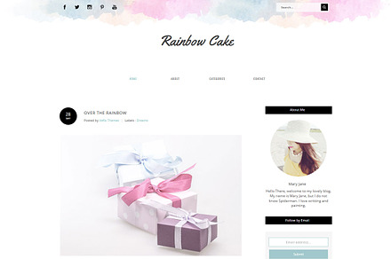 Blogger Template - Rainbow Cake