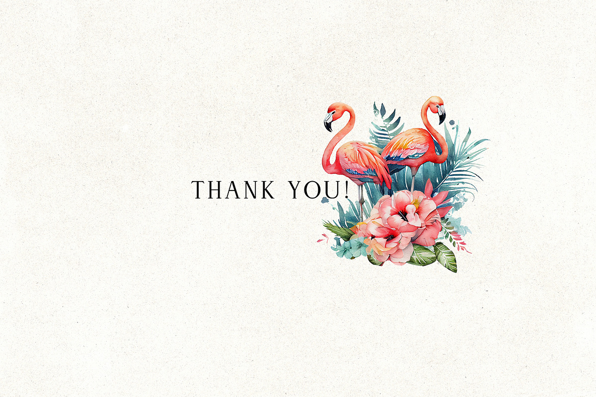 Watercolor Tropical Flamingos, an Animal Illustration by Vasmila (Photo 9 of 9)