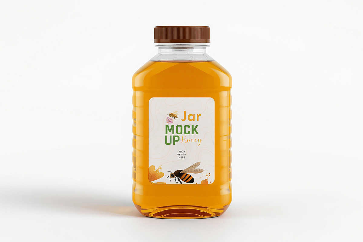 Honey Jar Plastic Bottle Mockup, a Product Mockup by graphypix (Photo 1 of 4)