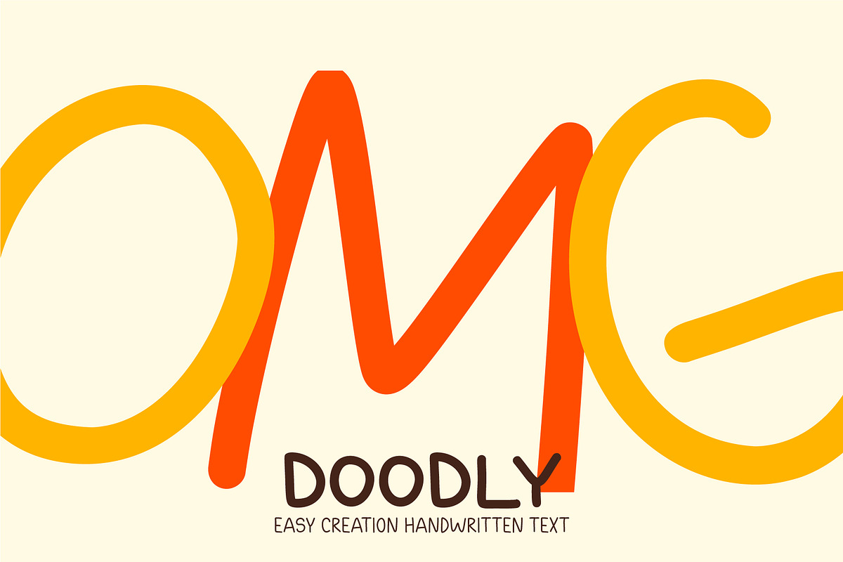 Doodly. Handwritten font family preview 8