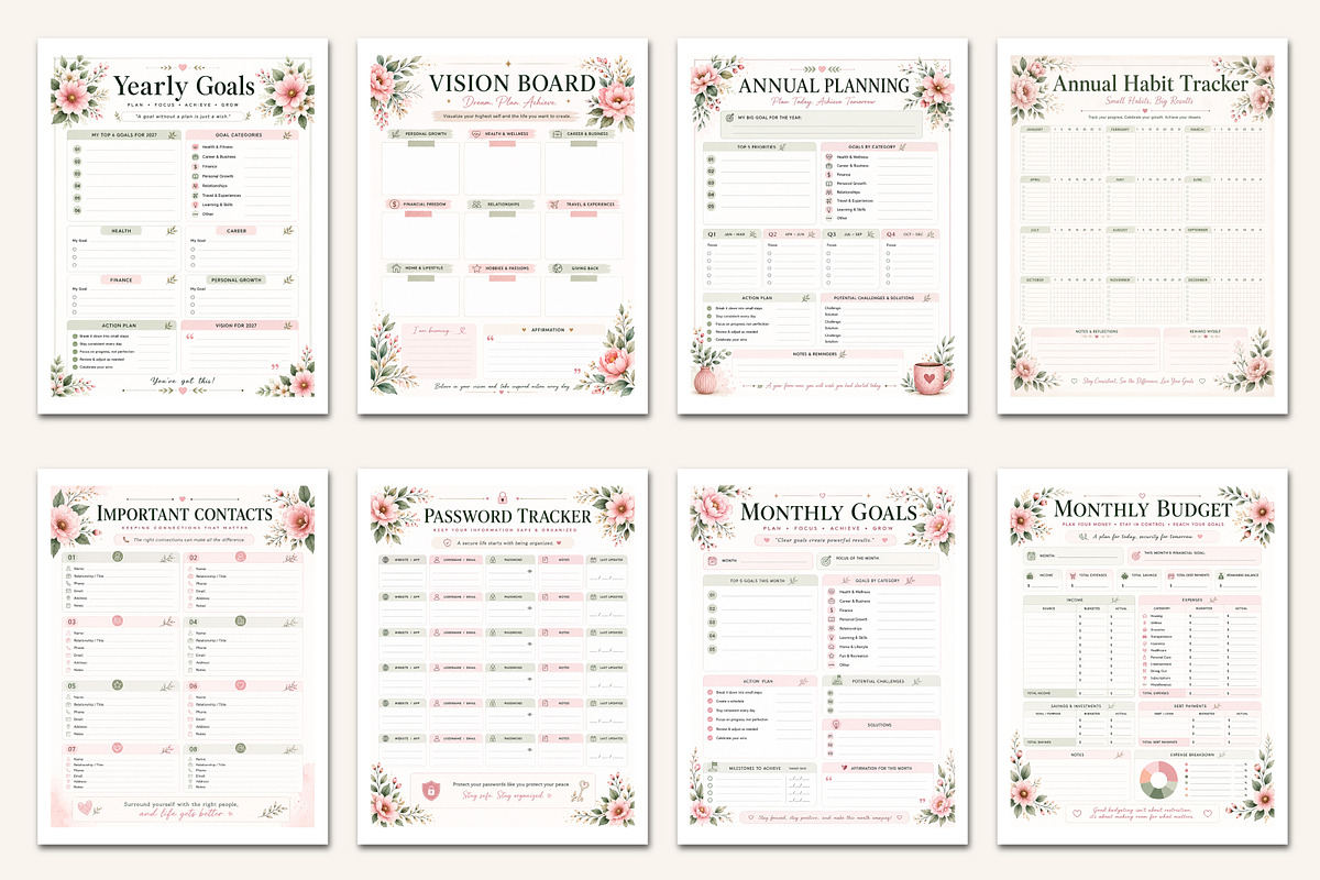 2027 agenda planner, a Stationery Template by Designmela01 (Photo 2 of 5)