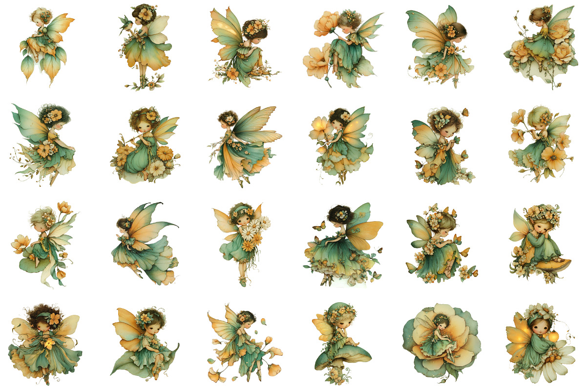 Whimsical Spring Fairy Clipart, an Illustration by designcity5 (Photo 2 of 5)