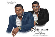 Black Man Beard Clipart Business Man, a Work Illustration by KupalinaArt (Thumbnail 1 of 4)