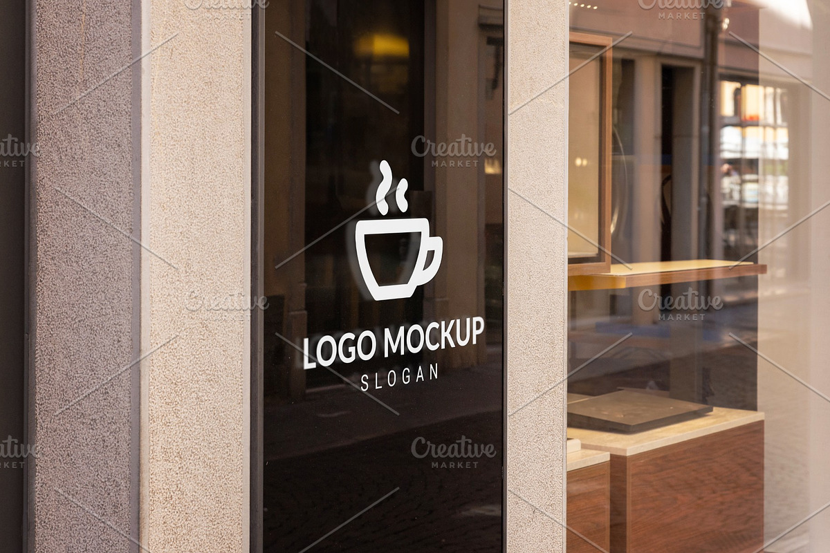 Glass Window Logo Mockup, an Advertising Mockup by RSplaneta (Photo 1 of 2)