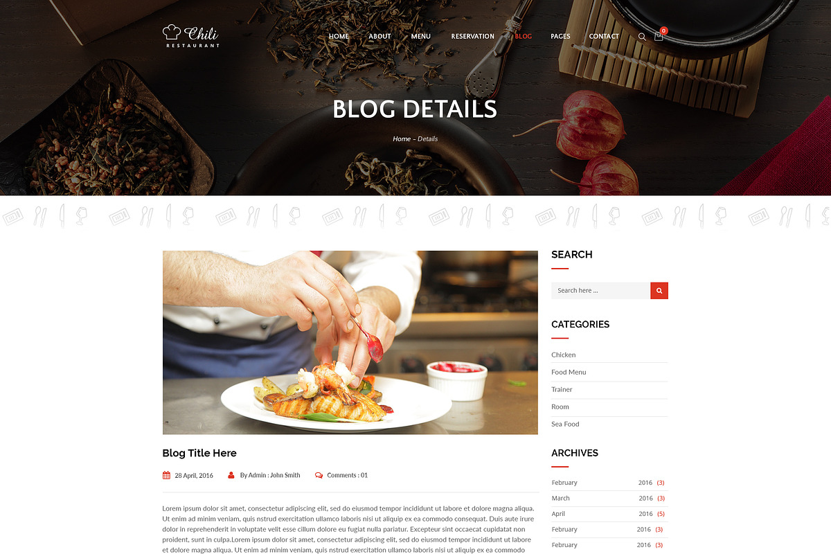 Chili - Photoshop Template (PSD), a Websites & App Template by DigitalCenturySF (Photo 9 of 11)