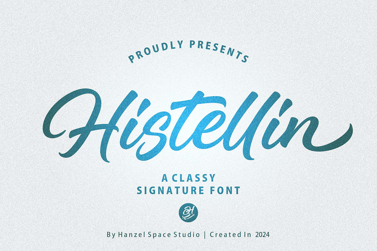 Histellin Script Font, a Script Font by HanzelSpace Studio (Photo 1 of 8)