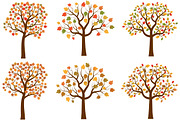 Autumn trees, Fall clipart, a Seasonal Illustration by Pravokrugulnik (Thumbnail 1 of 2)