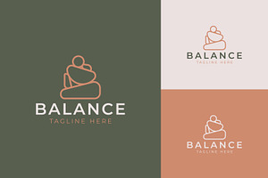 Balanced Logo Zen Stone Meditation, a Branding & Logo Template by Signatoro