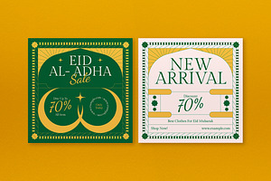 Green Art Deco Eid Al Adha Banner