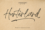Hunterland, a Script Font by AMINMARIO (Thumbnail 1 of 9)