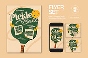 Pickleball Tournament Flyer Set, a Flyer Template by graphicook (Thumbnail 1 of 3)