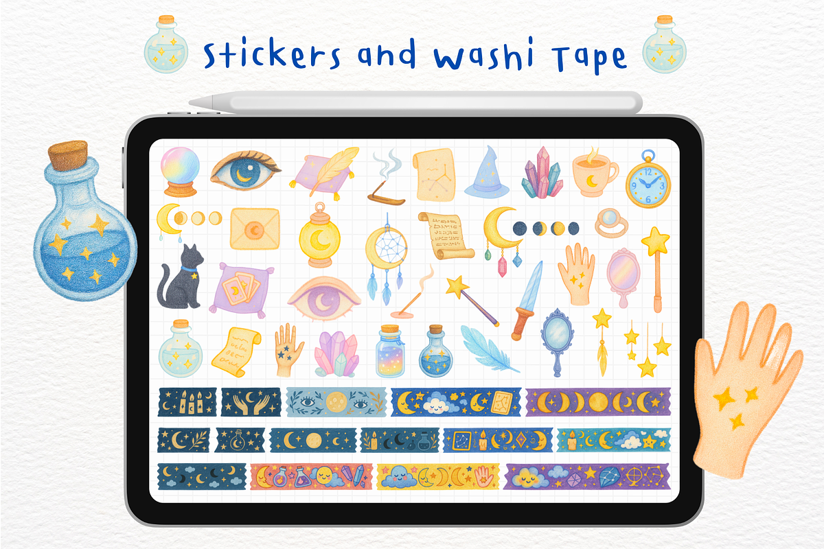 Moon Ritual Goodnotes Stickers, an Illustration by mimimeow (Photo 2 of 3)