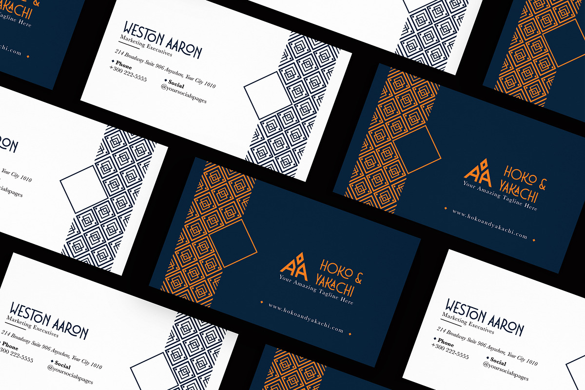 Graphic Design Geometric Card Visit, a Card Template by iDoodle Studio