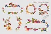 Autumn flowers watercolor clipart, an Illustration by Kate Lanbina (Thumbnail 8 of 22)