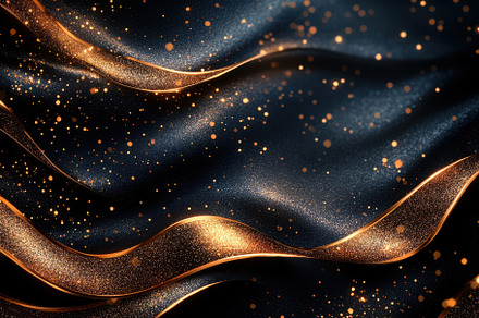 Elegant Gold Glitter Waves Dark Back, a Background Photo by Pixeness