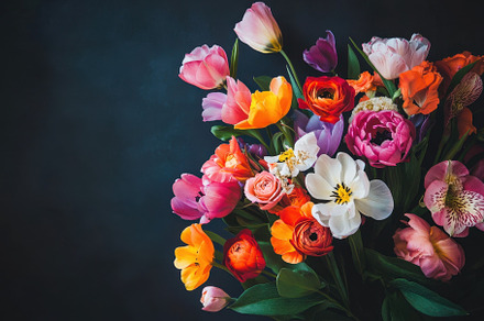 Colorful bouquet of fresh flowers ag, a Photo by Iftikhar Alam