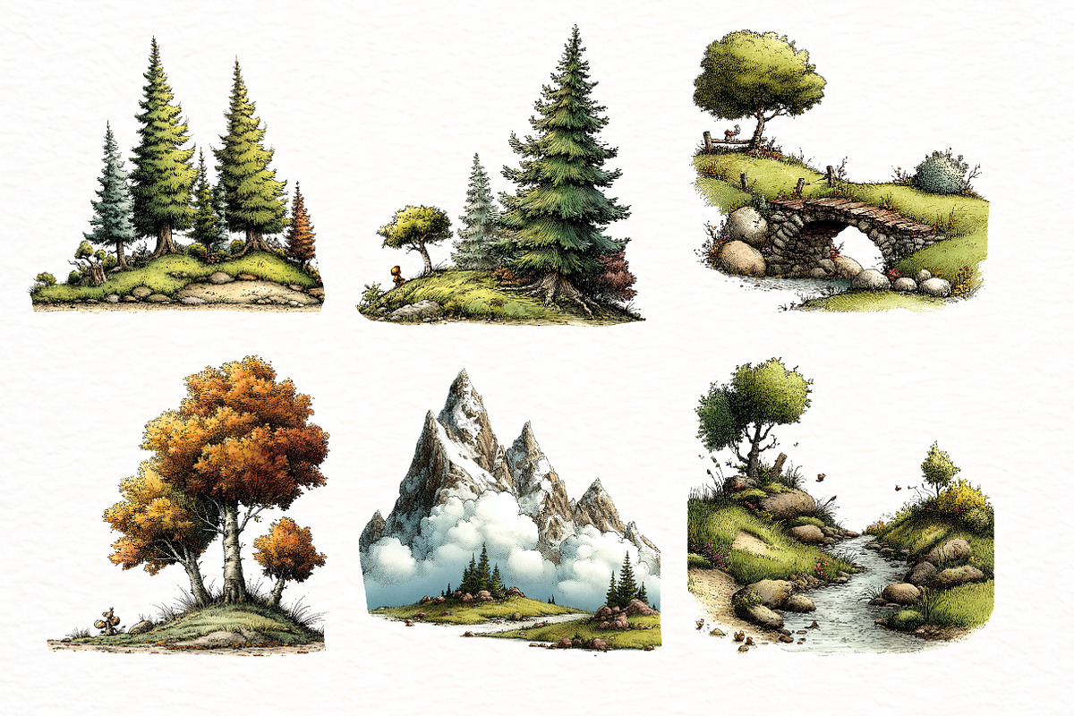 Nature Landscapes Clipart, a Seasonal Illustration by Designworld (Photo 2 of 10)