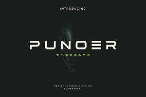 Punoer - Modern Futuristic Typeface, a Sans Serif Font by Letterna