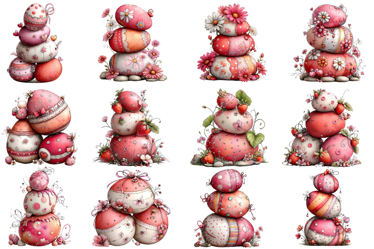 Whimsical Easter Eggs Stack Clipart, an Illustration by Designworld (Photo 4 of 7)