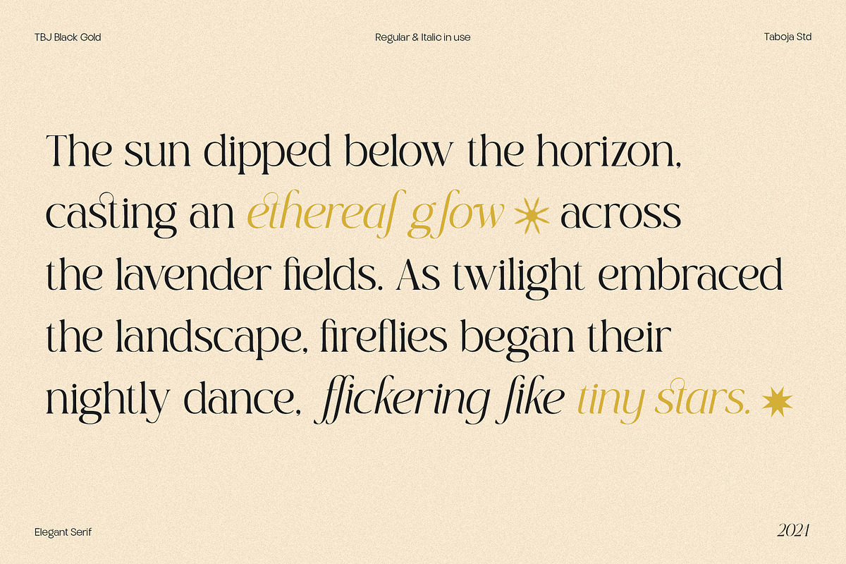 TBJ Black Gold 2-Styles Serif, a Serif Font by Taboja Studio (Photo 12 of 15)