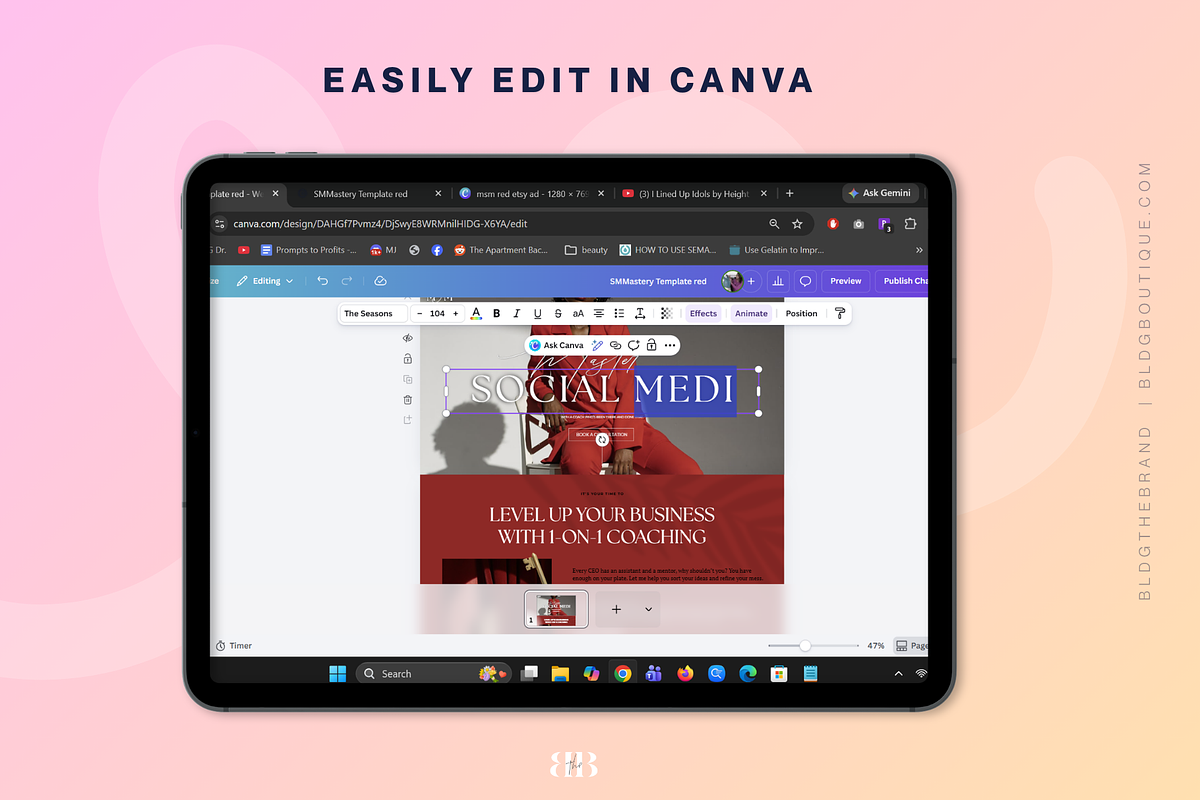 Bold Red Canva Coaching Website, a Landing Page Template by BLDGtheBoutique (Photo 5 of 9)