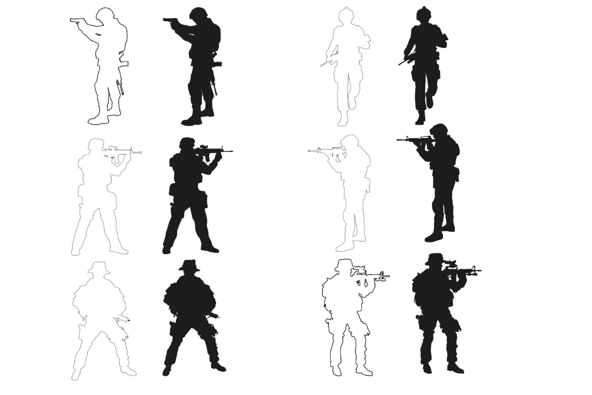 Soldier Figure Poses Set 1, 72 Poses, a Brush Add-On by Disasterology Ink (Photo 5 of 10)