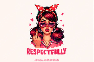 Respectfully PNG, Middle Finger, an Illustration by SharpMarketplace