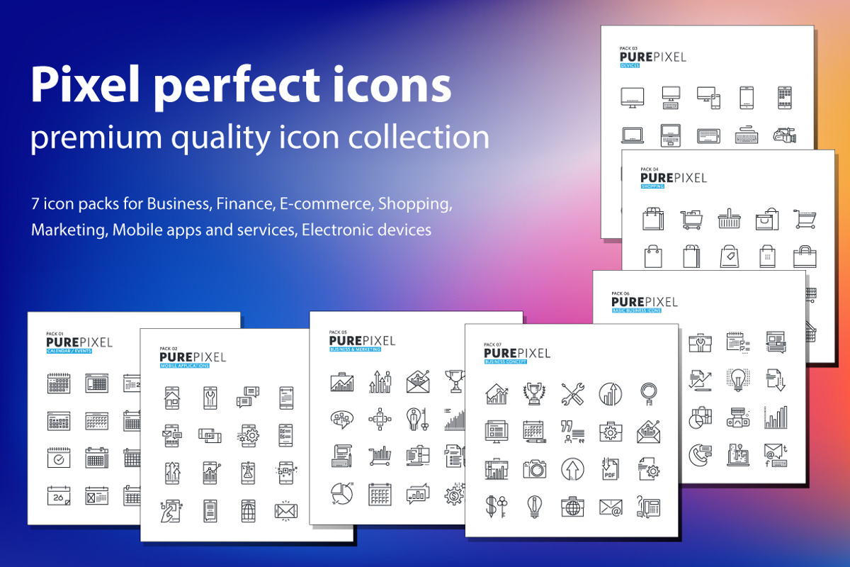 Pure Pixel Icons, an Outline Icon by PureSolution (Photo 1 of 8)