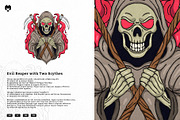 Evil Reaper with Two Scythes Vector, an Illustration by MEANDSTUDIO (Thumbnail 1 of 3)