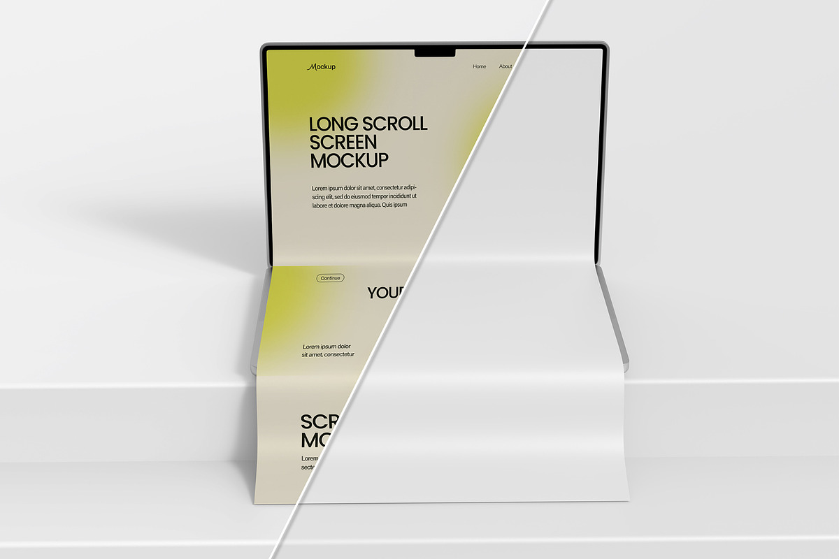 Laptop Long scroll Mockup Template