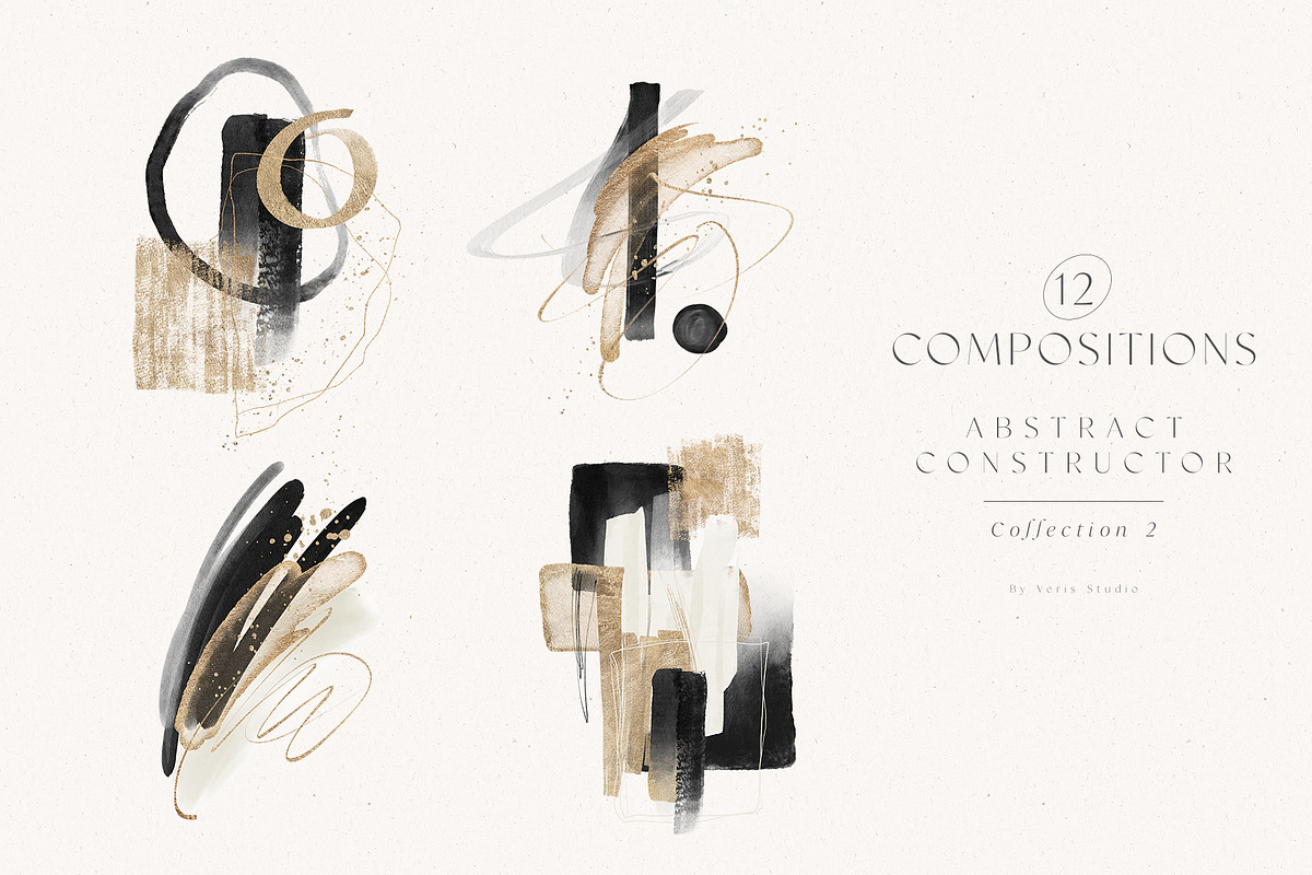 Abstract Black Gold Watercolor Shape, a Texture Graphic by Veris Studio (Photo 7 of 16)