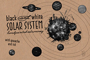Solar System with gouache and ink, an Illustration by Andrea Tardivo (Thumbnail 1 of 16)