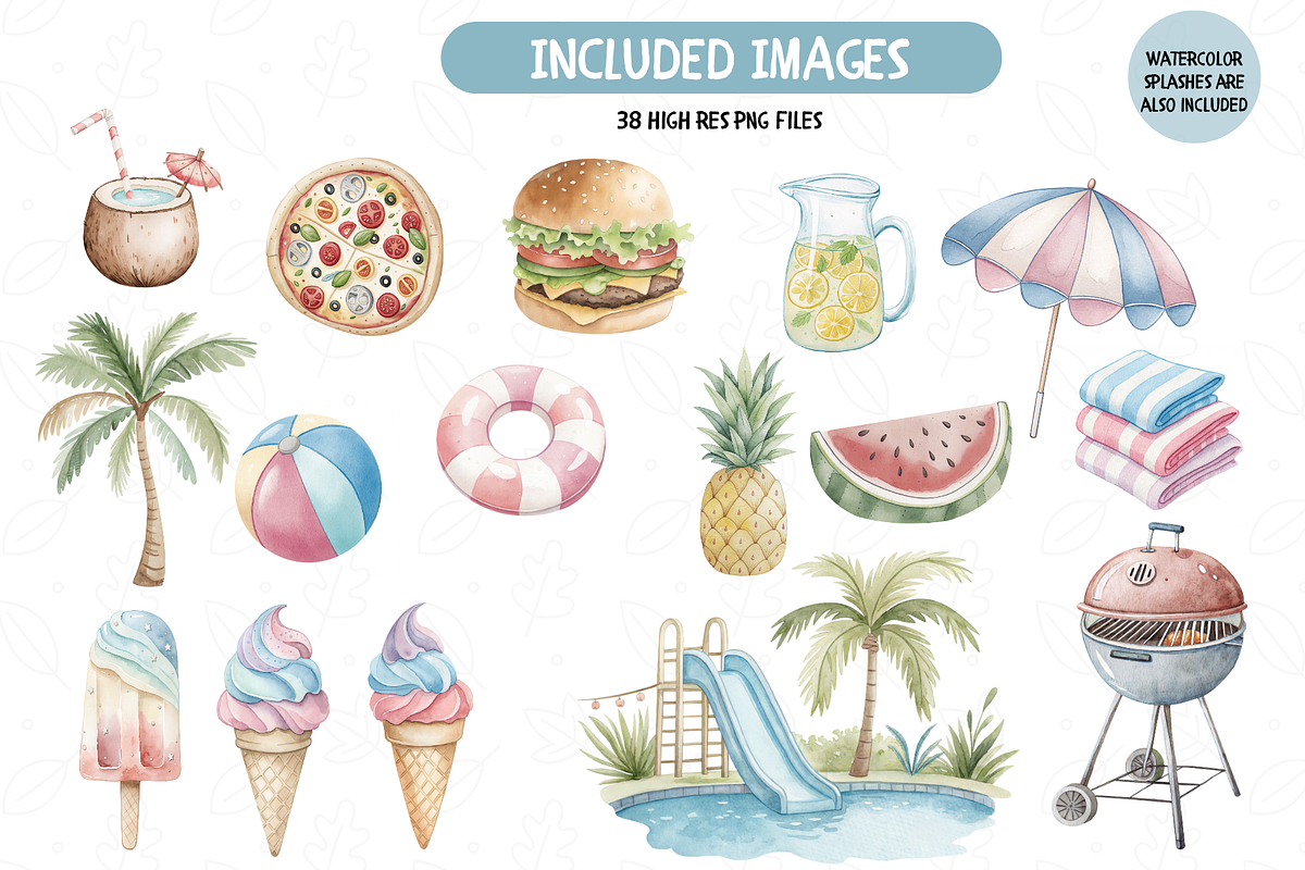 Summer Pool Clipart, Kids Summer, an Illustration by TatiMockup (Photo 4 of 5)